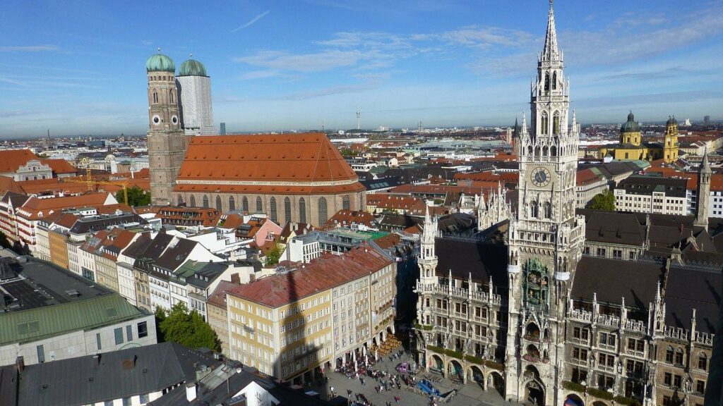 Bayern Hauptsadt München von oben